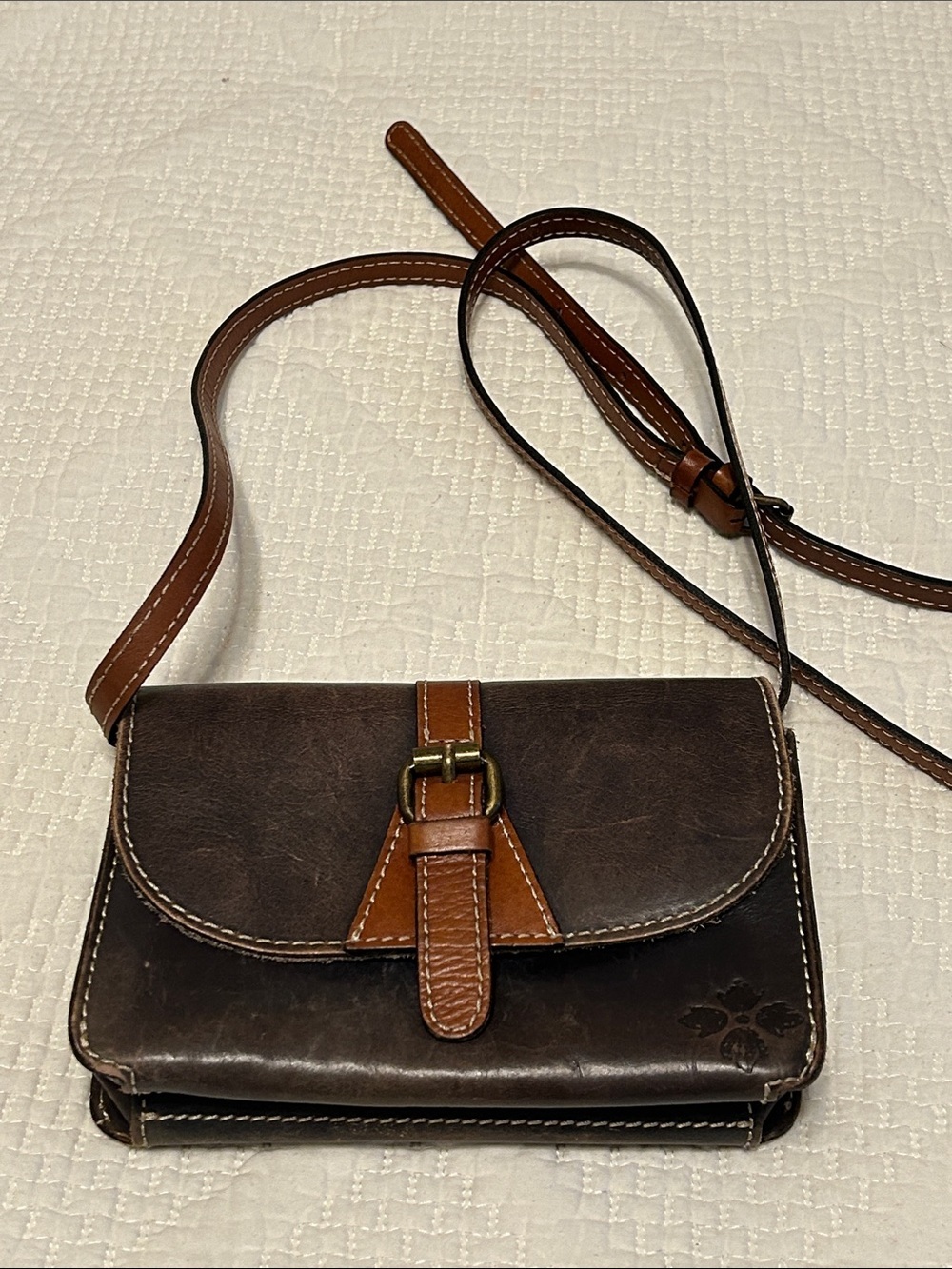 Patricia Nash Leather Crossbody Bag - Brown/Tan